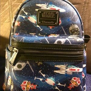 NWT Loungefly Star Wars Disney Chibi ships mini backpack